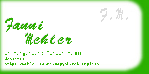 fanni mehler business card